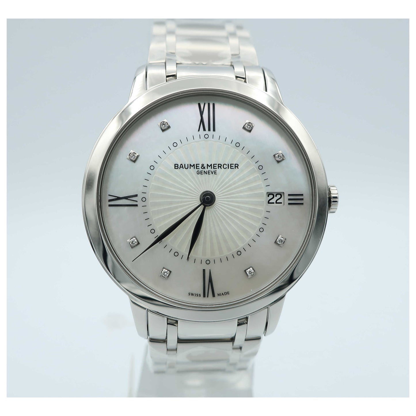 Front view of Baume and Mercier Classima Executives Women's Swiss Quartz (Battery-Powered) Watch MOA10225-SD