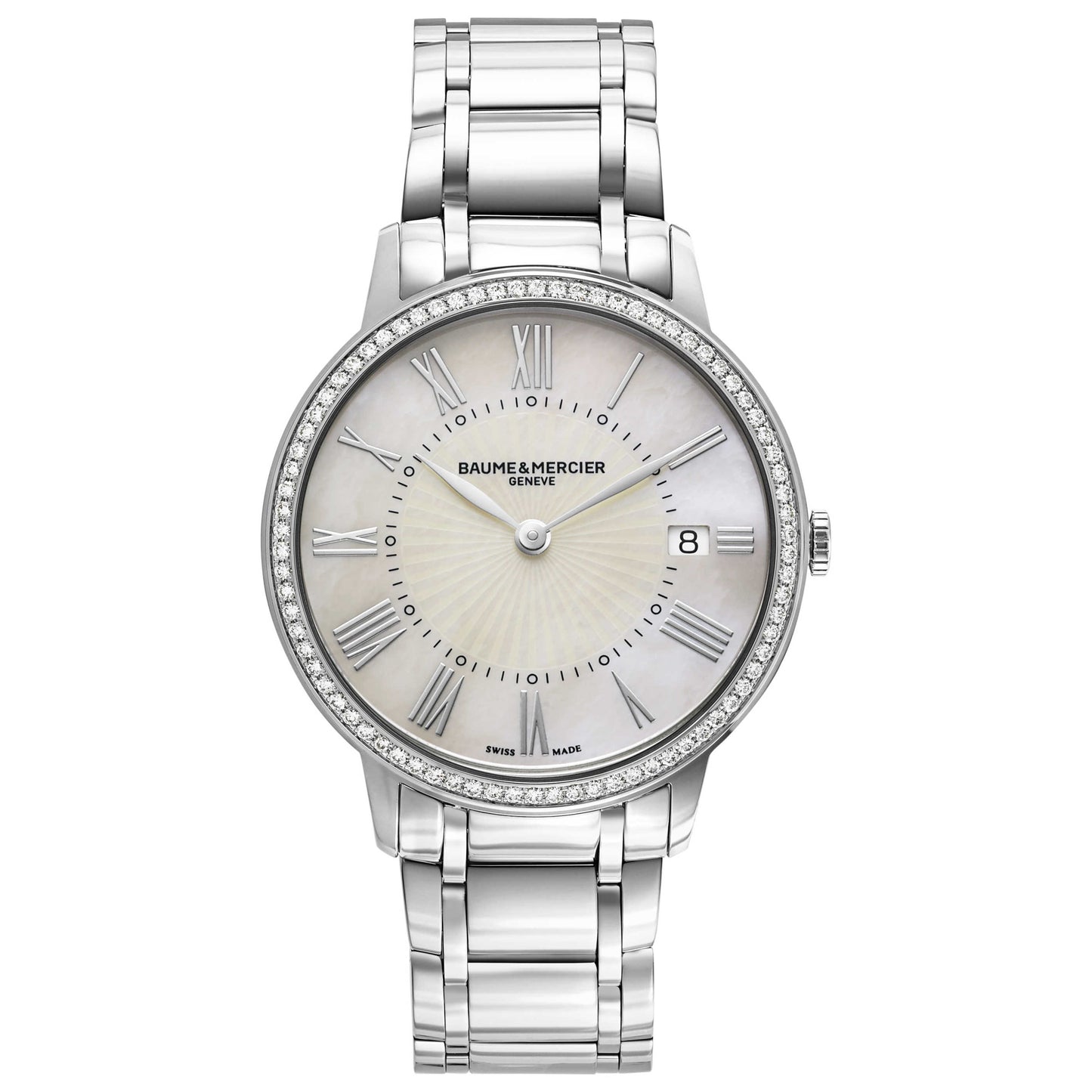 Front view of Baume and Mercier Classima Executives Women's Swiss Quartz (Battery-Powered) Watch MOA10227