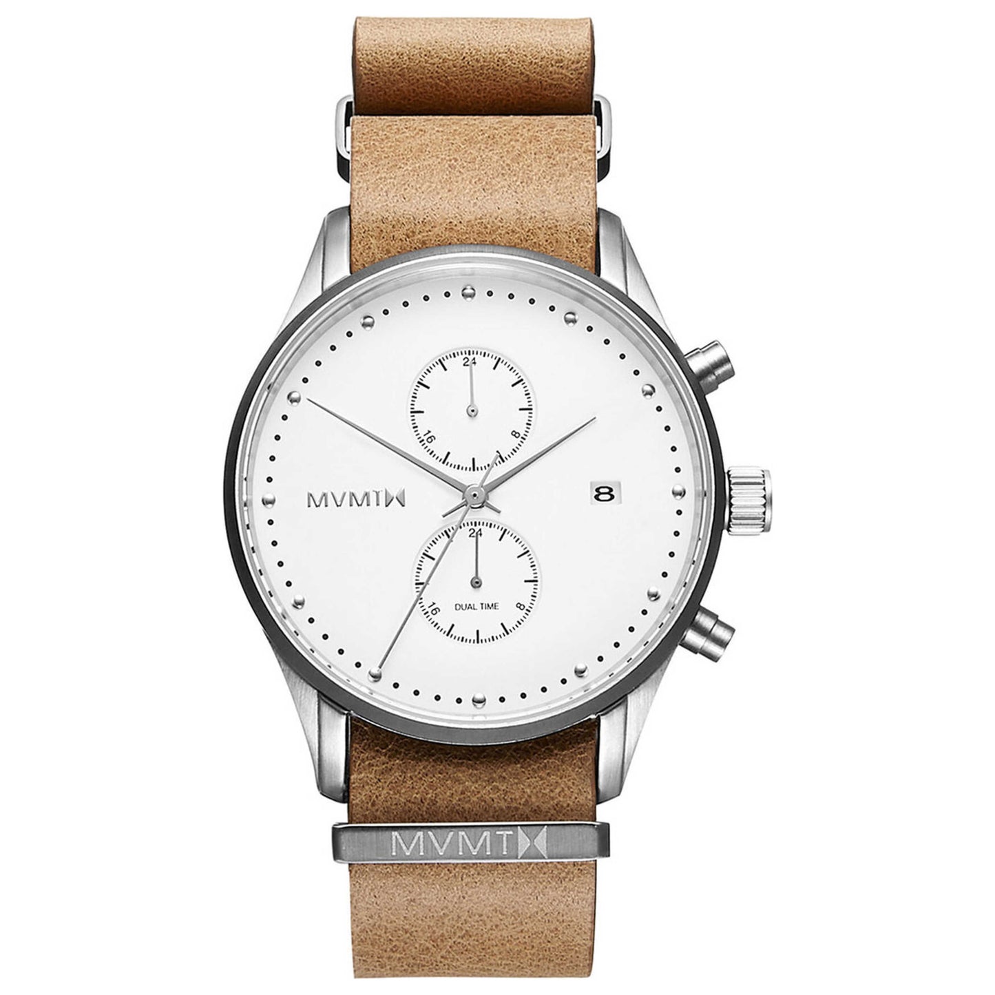 Front view of MVMT Voyager Men's Quartz Watch MV01-WT