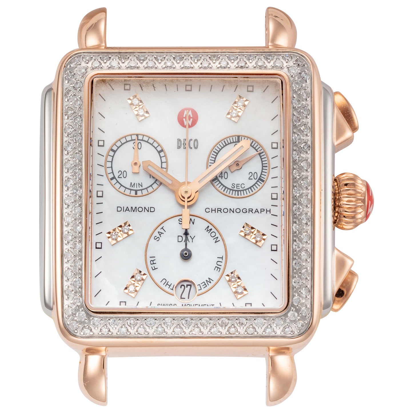 Front view of Michele Deco Women's Quartz Watch MW06P01D2046