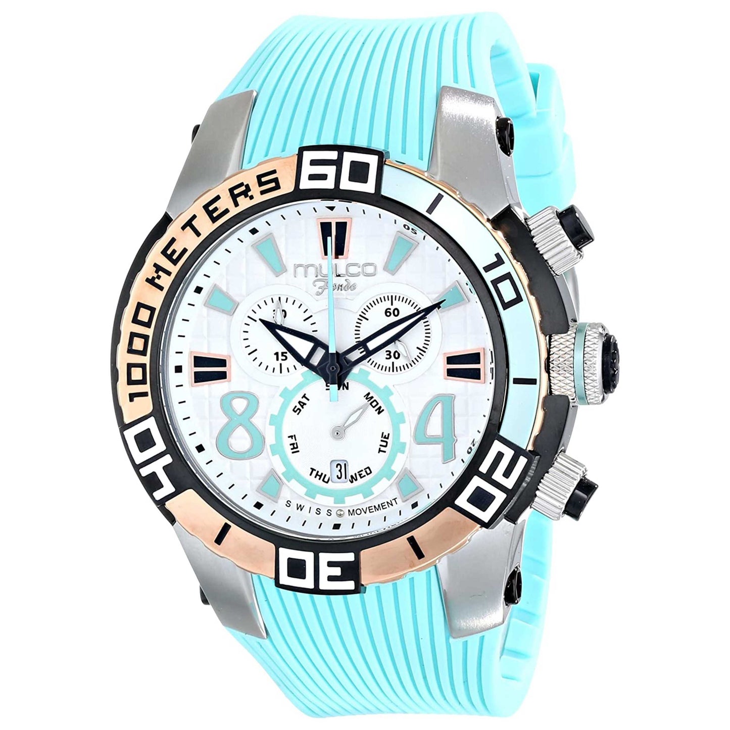 Front view of Mulco Fondo Wheel Women's Swiss Quartz (Battery-Powered) Watch MW1-74197-413