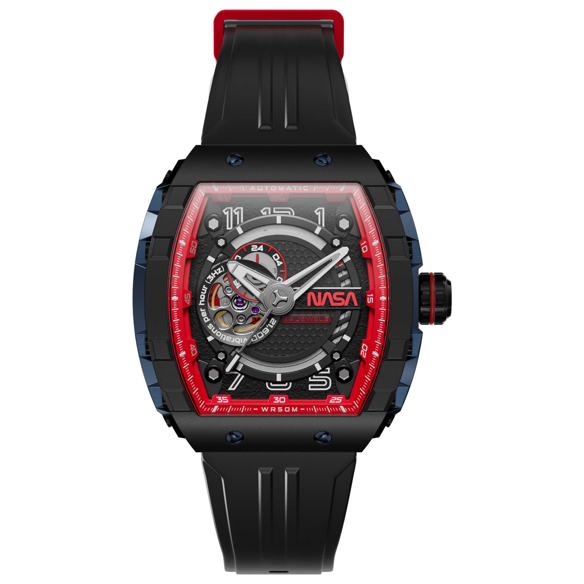 Front view of Nubeo Magellan Men's Automatic Watch NB-6047-NAS-03