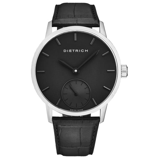 Front view of Dietrich Night Men's Manual-Wind Watch NB ALL BLKSS