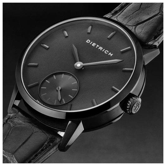 Dietrich Night Men's Manual-Wind Watch NB ALL BLK - Image #2