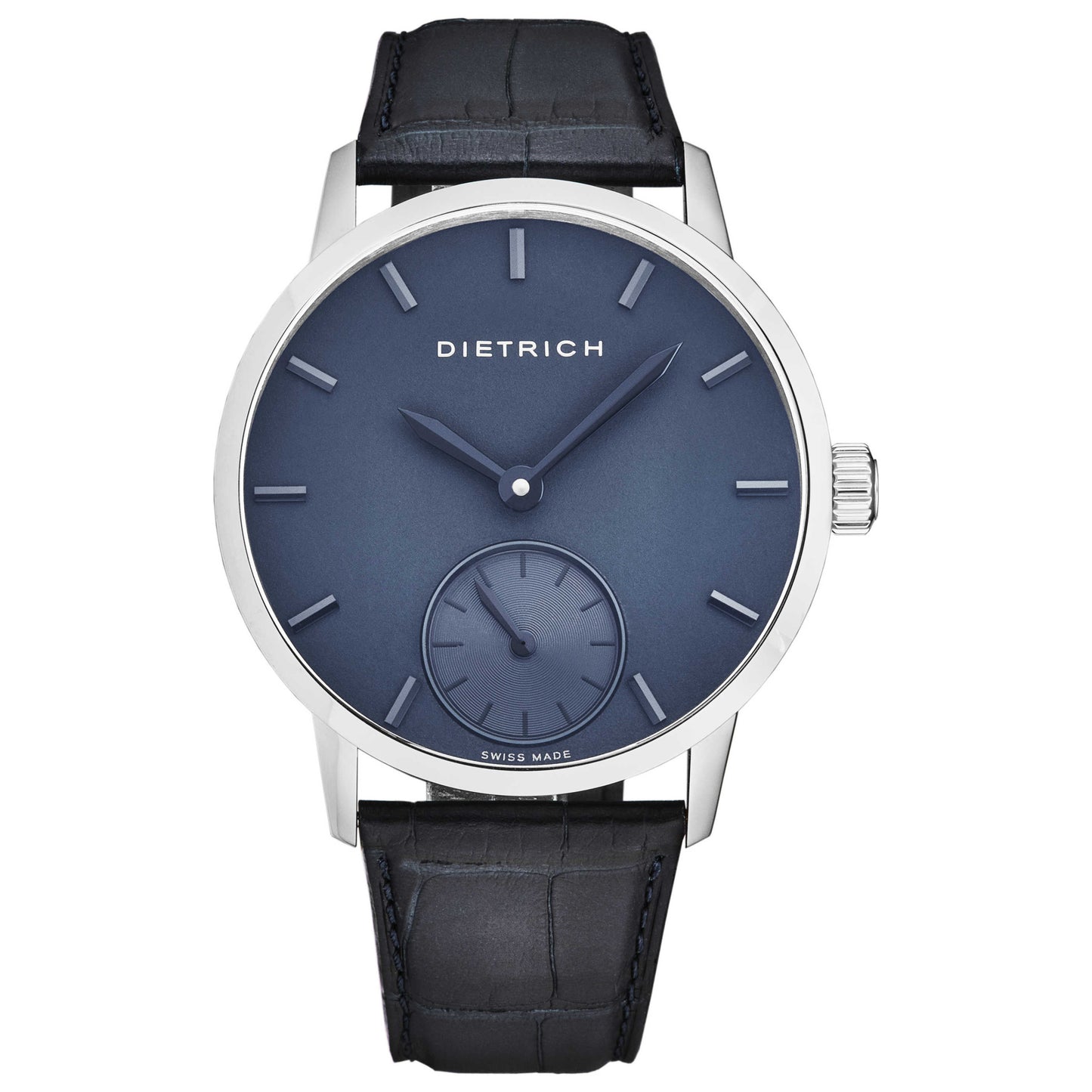 Front view of Dietrich Night Men's Manual-Wind Watch NB ALL BLU