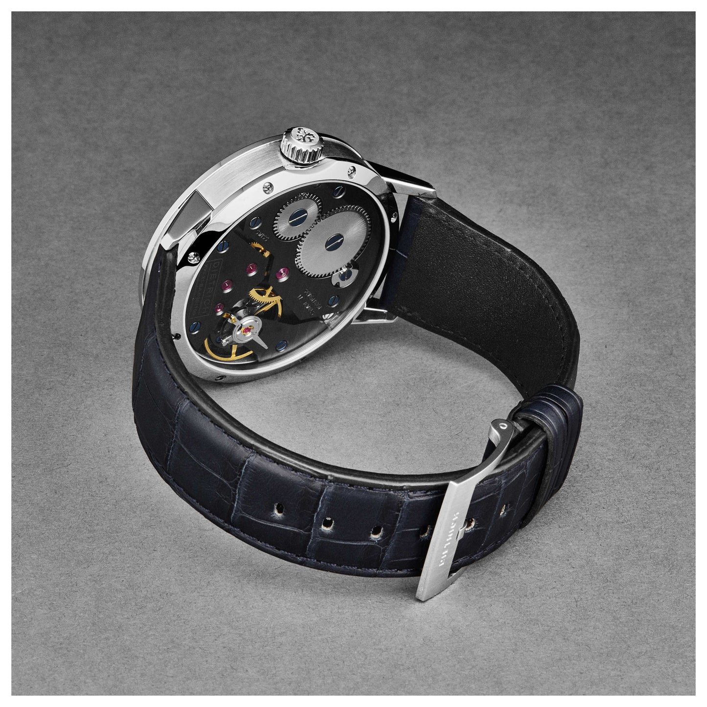 Dietrich Night Men's Manual-Wind Watch NB BLU - Image #3