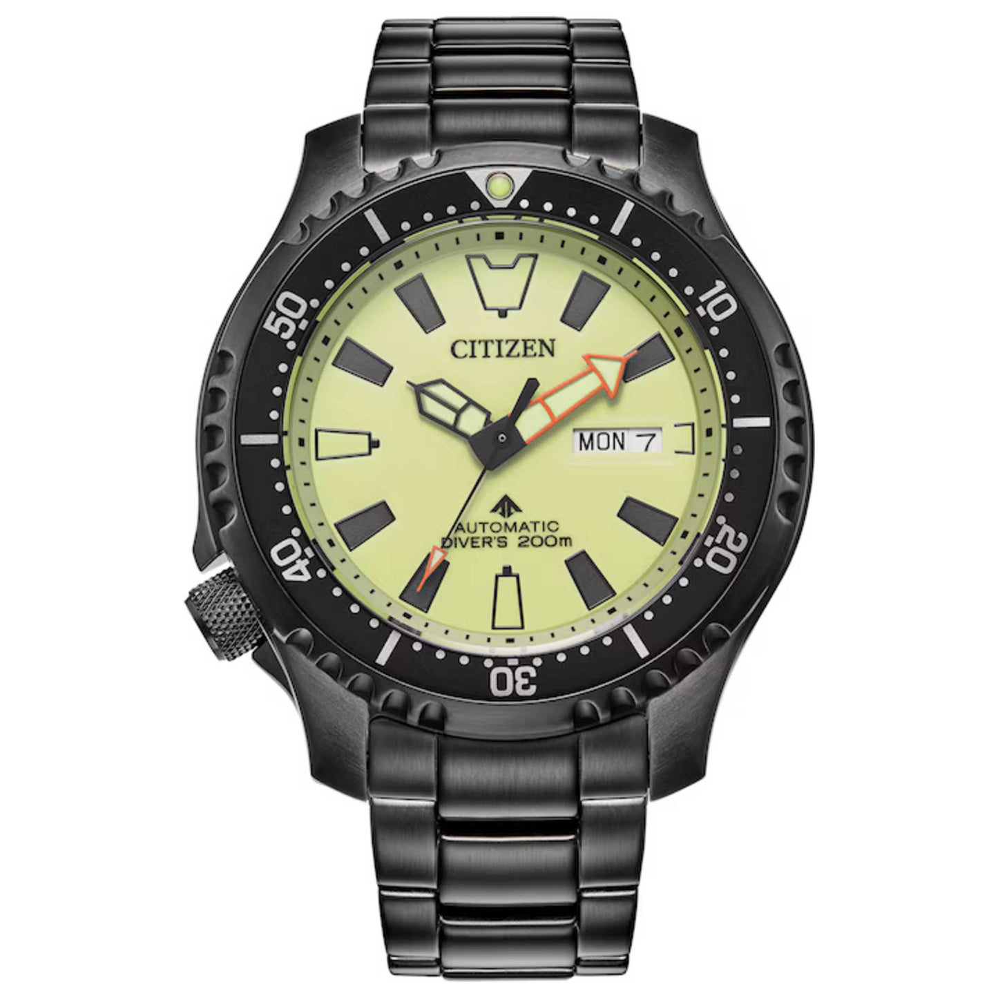 Front view of Citizen Promaster Dive Men's Solar Powered Quartz Eco-Drive Watch NY0155-58X