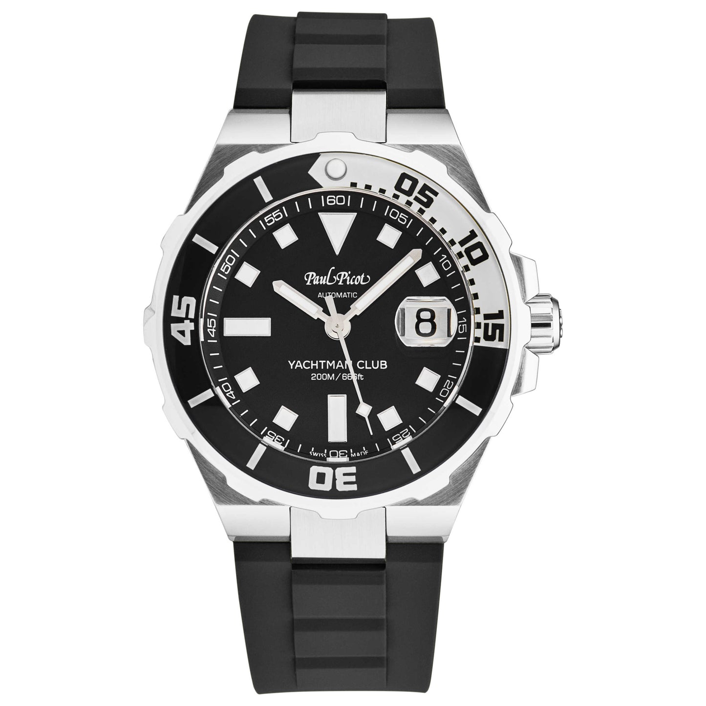 Front view of Paul Picot YachtmanClub Men's Automatic Watch P1251NBLSG3614C