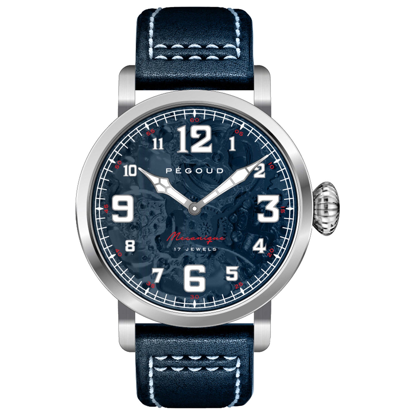Front view of Pegoud Premiere Men's Manual-Wind Watch PG-9004-01