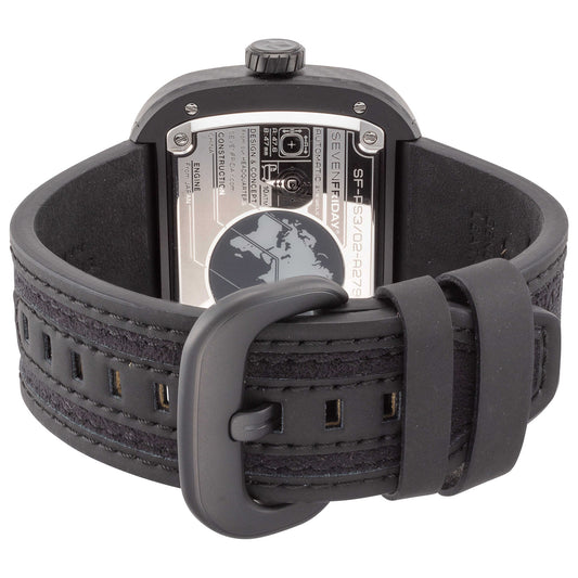 Back view of Sevenfriday Ruby Carbon Men's Automatic Watch PS3-02