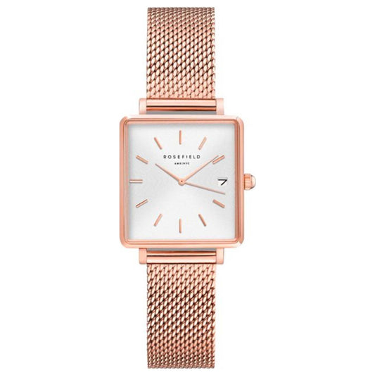 Front view of Rosefield Boxy Women's Quartz Watch QMWMRG-Q040