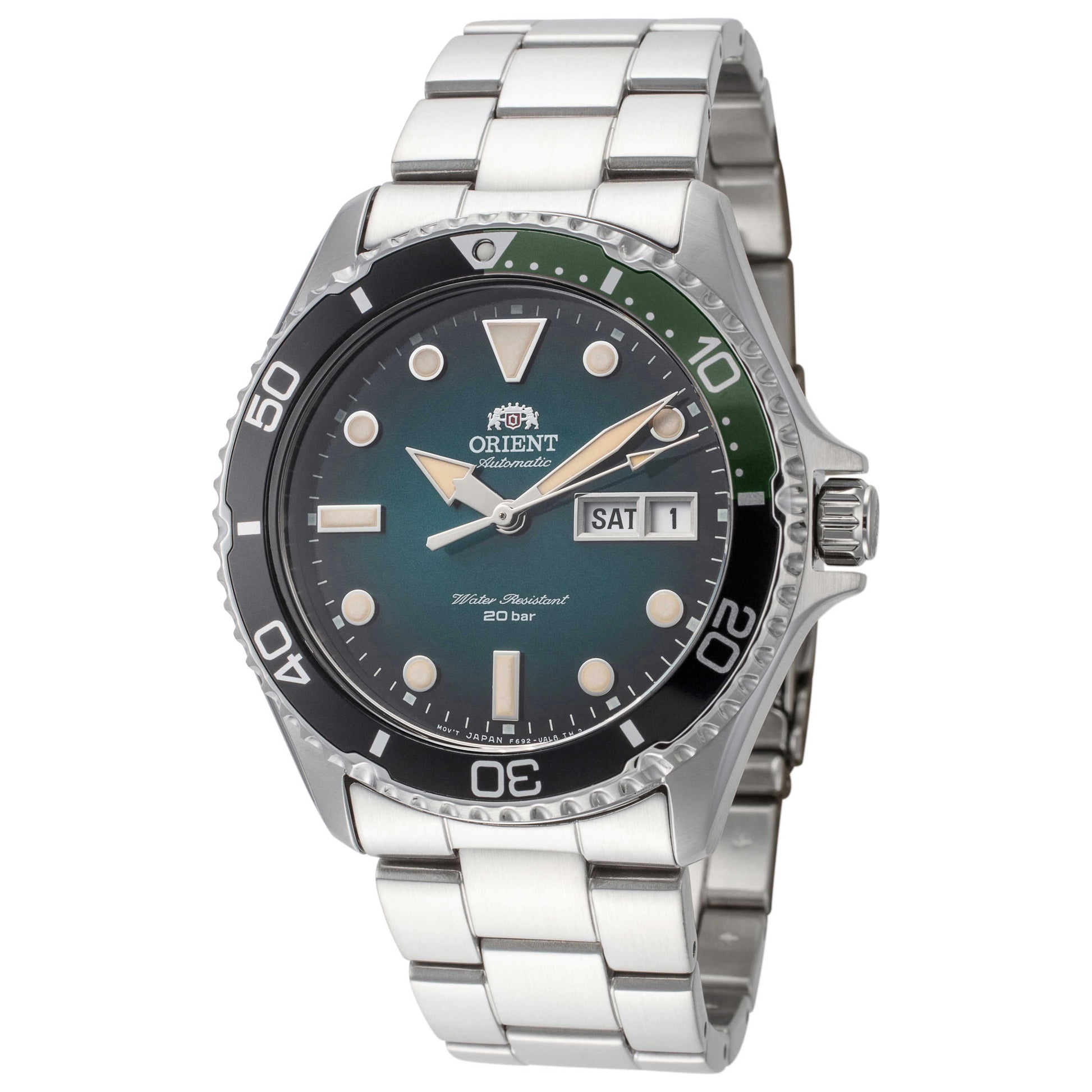 Front view of Orient Mako Kamasu Men's Automatic Watch RA-AA0811E19B