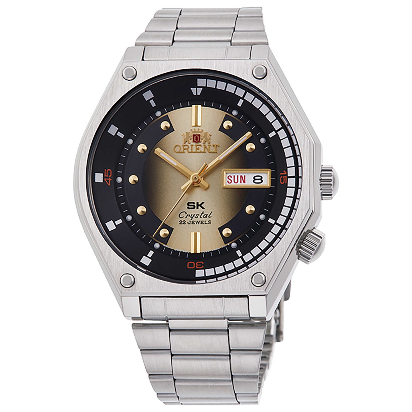 Front view of Orient Revival Neo 70s Men's Automatic Watch RA-AA0B01G19B