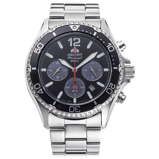Front view of Orient Mako Men's Solar Watch RA-TX0202B10B