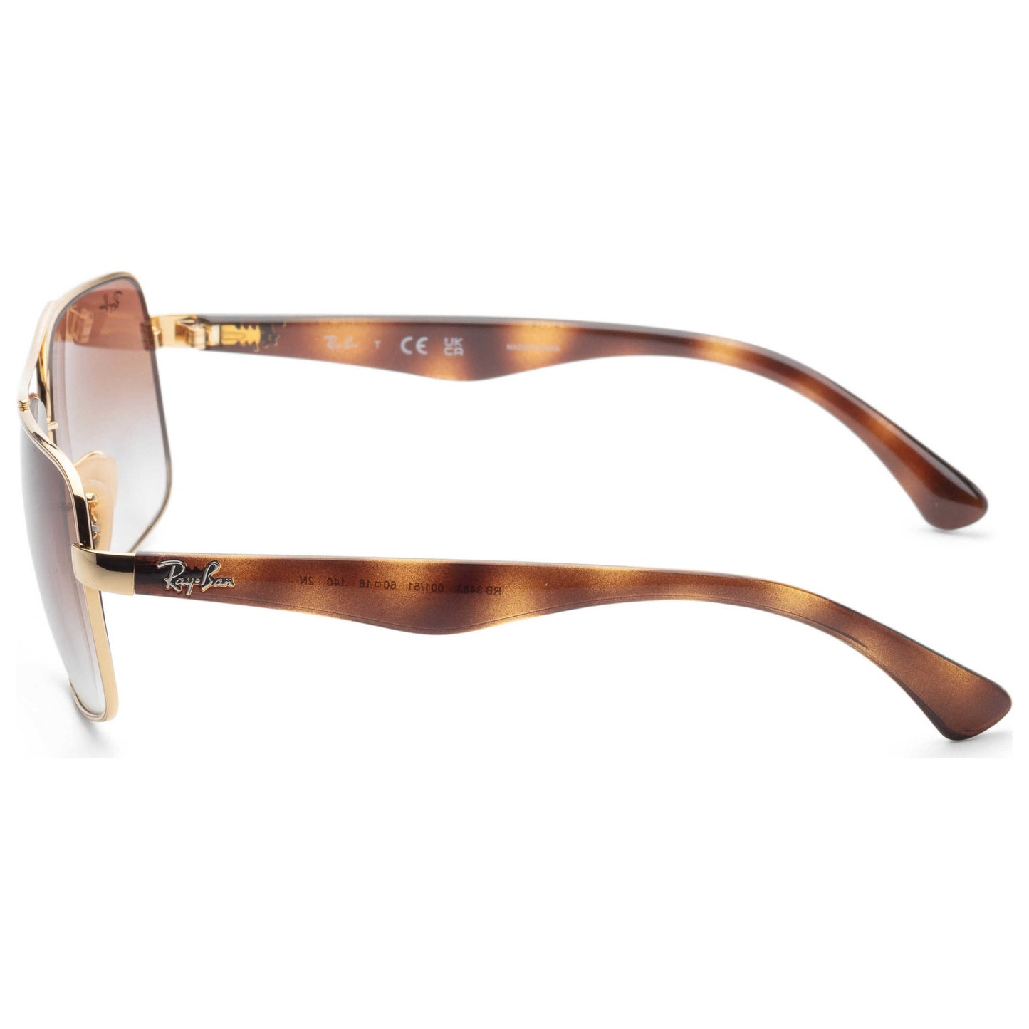 Left view of Ray-Ban Men's Sunglasses RB3483-001-5160