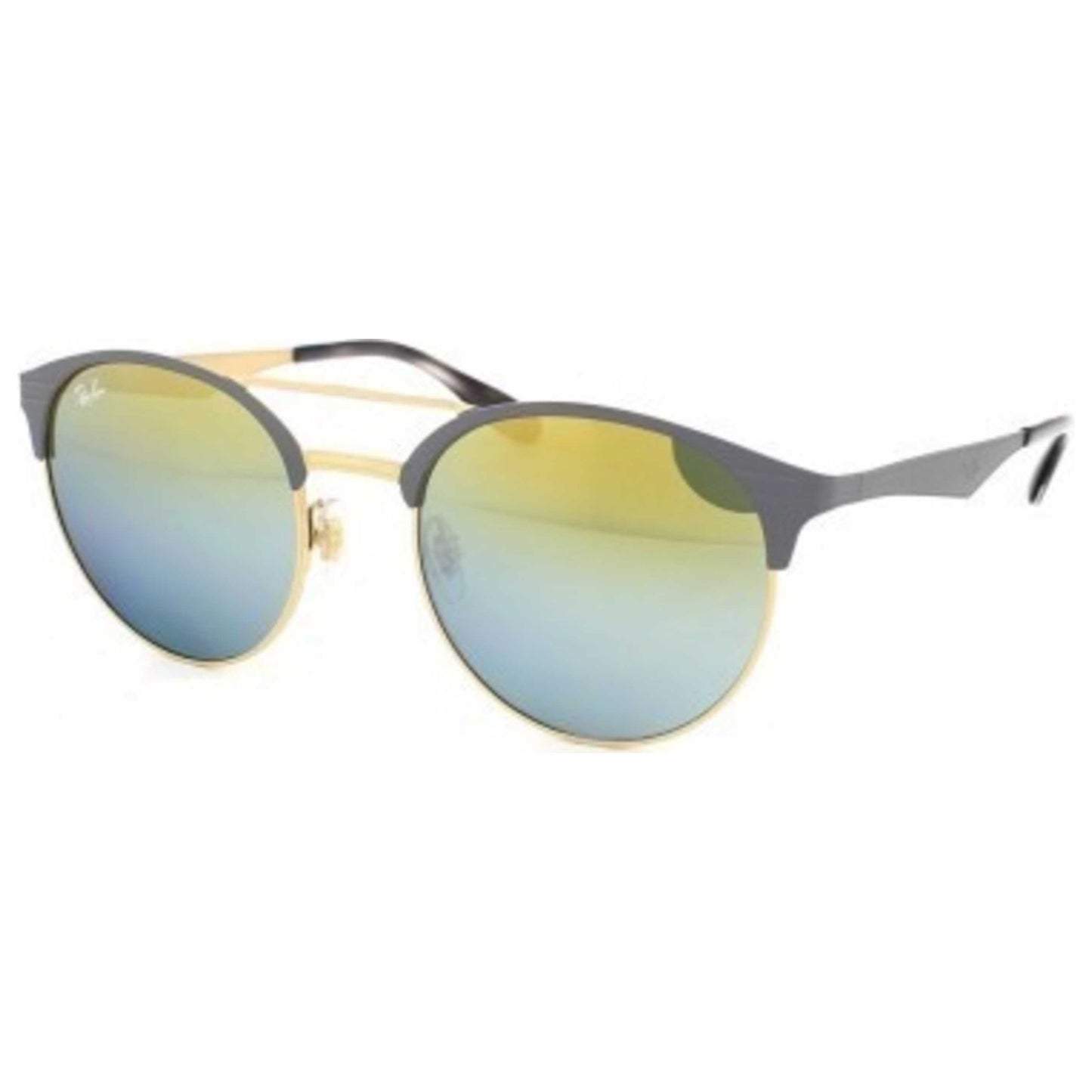 Front view of Ray-Ban Round Unisex Sunglasses RB3545-9007-A7-54