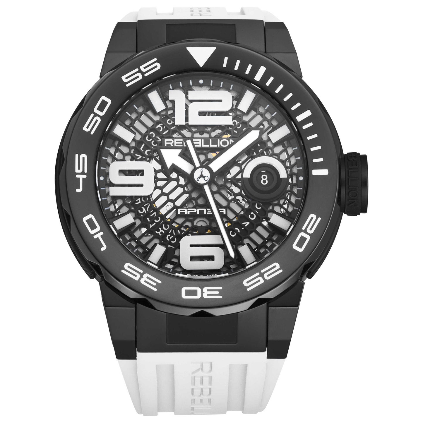 Front view of Rebellion Predator Apnea Men's Automatic Watch RBPAP3H.TB.WH