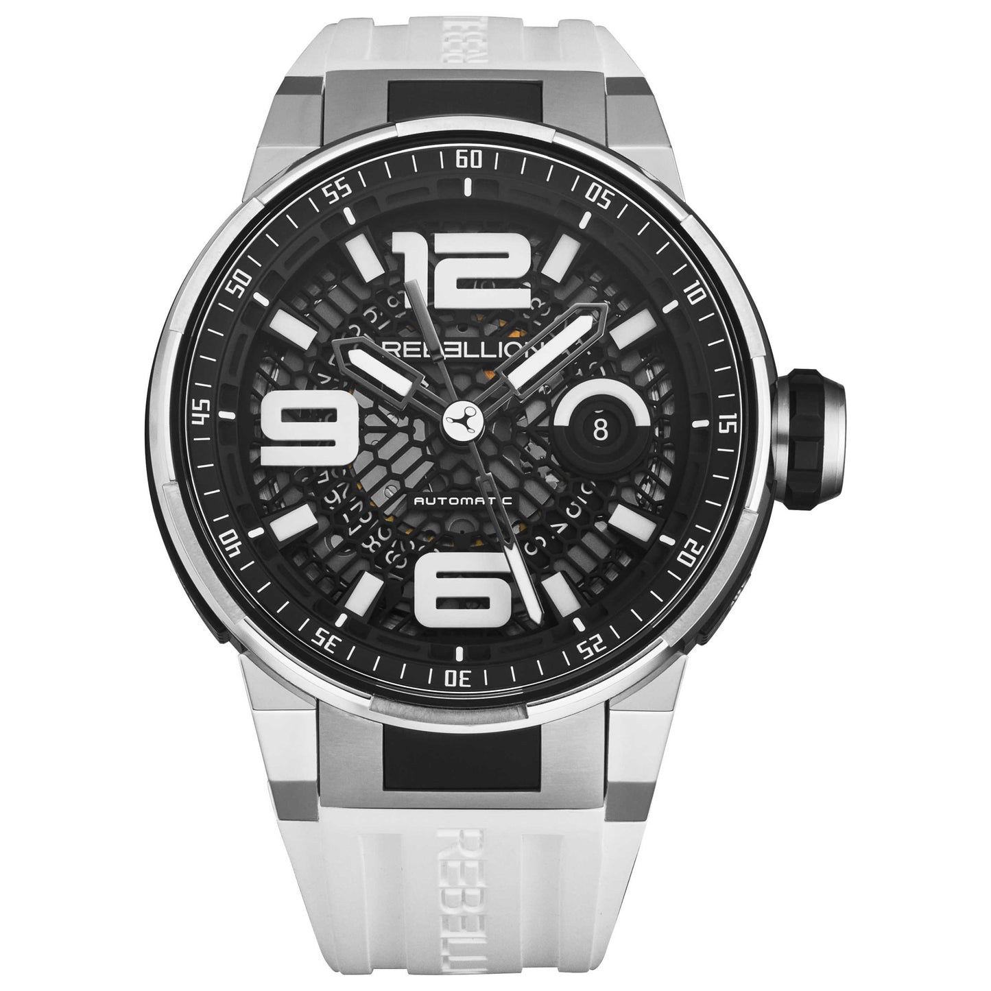 Front view of Rebellion Predator 2.0 Men's Automatic Watch RBPR23H.TI.WH