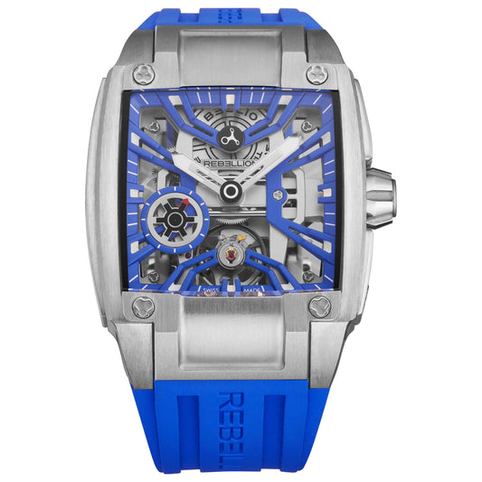 Front view of Rebellion Re-Volt Men's Manual-Wind Watch RBREV3H.TI.BL