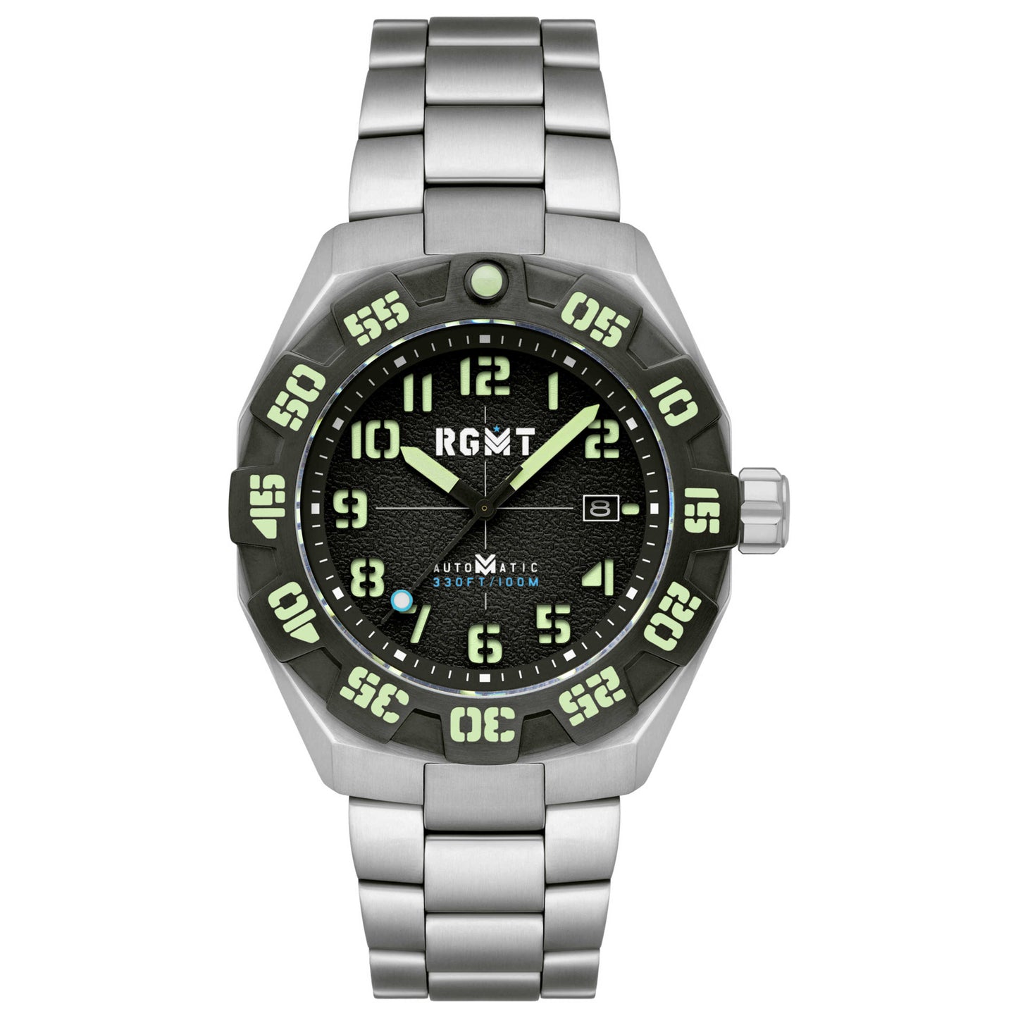 Front view of RGMT Field Master Men's Automatic Watch RG-8032-BB