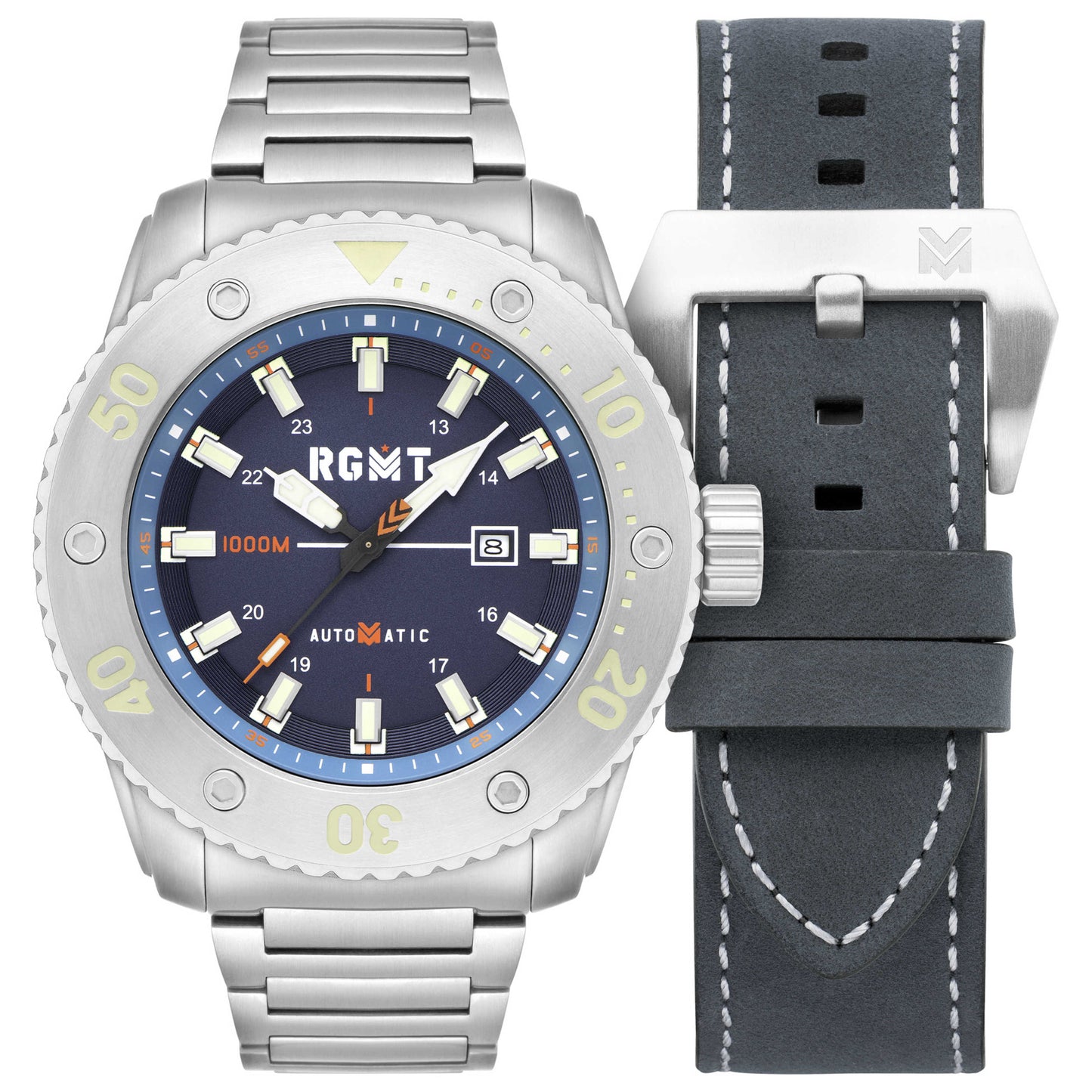 Front view of RGMT All Brite Men's Automatic Watch RG-8056-22