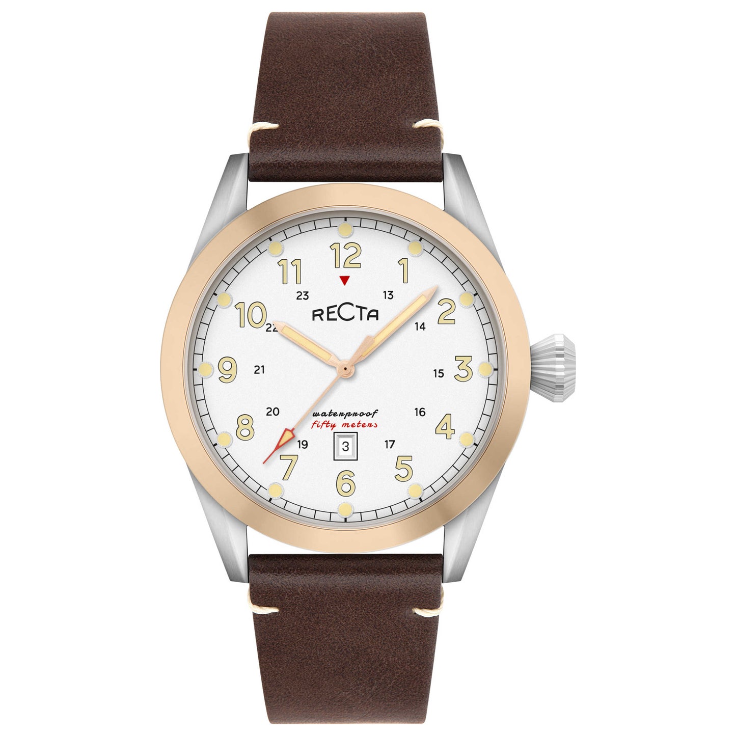 Front view of Recta Cavalier Men's Quartz Watch RT-3005-08