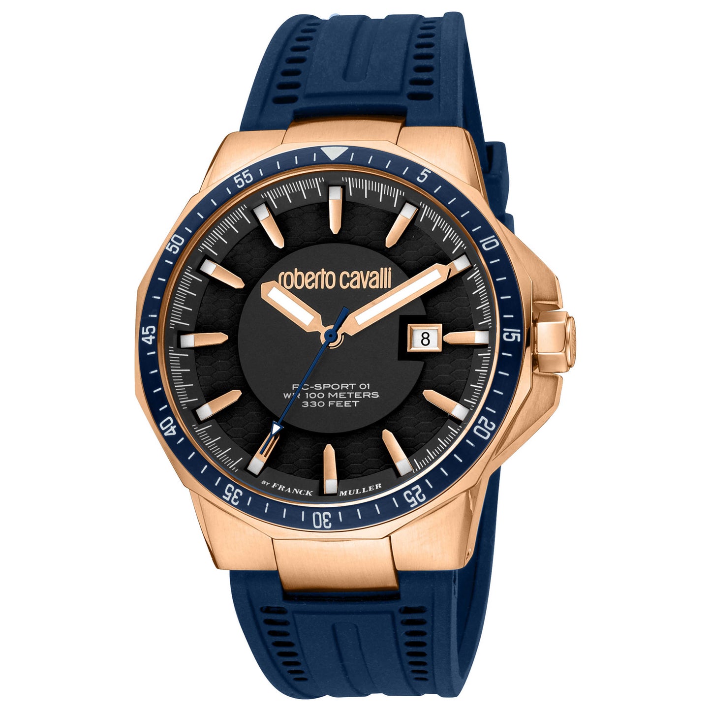 Front view of Roberto Cavalli by Franck Muller Men's Quartz Watch RV1G182P0041