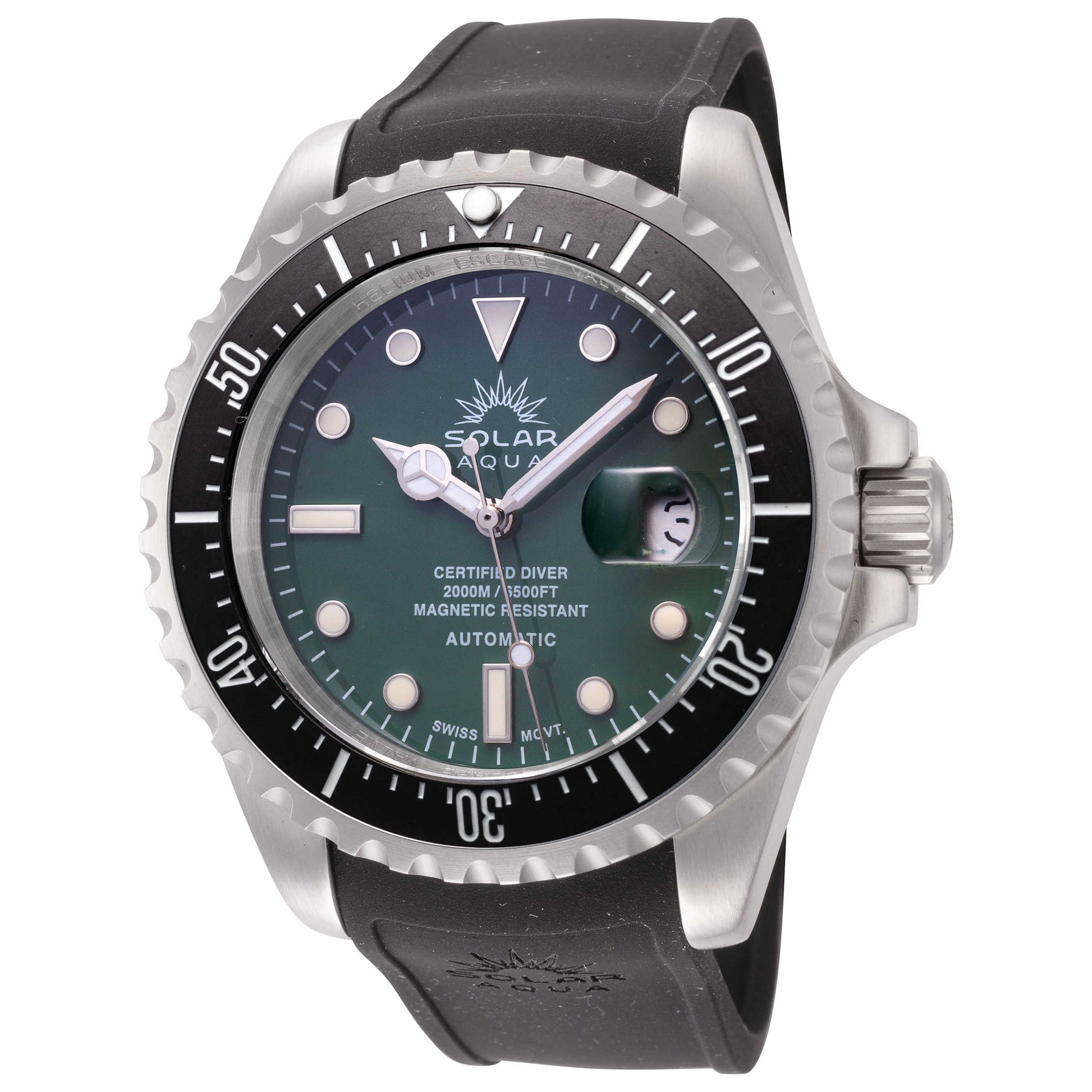 Front view of Solar Aqua Deep Bay Men's Automatic Watch SA0020.0004-2
