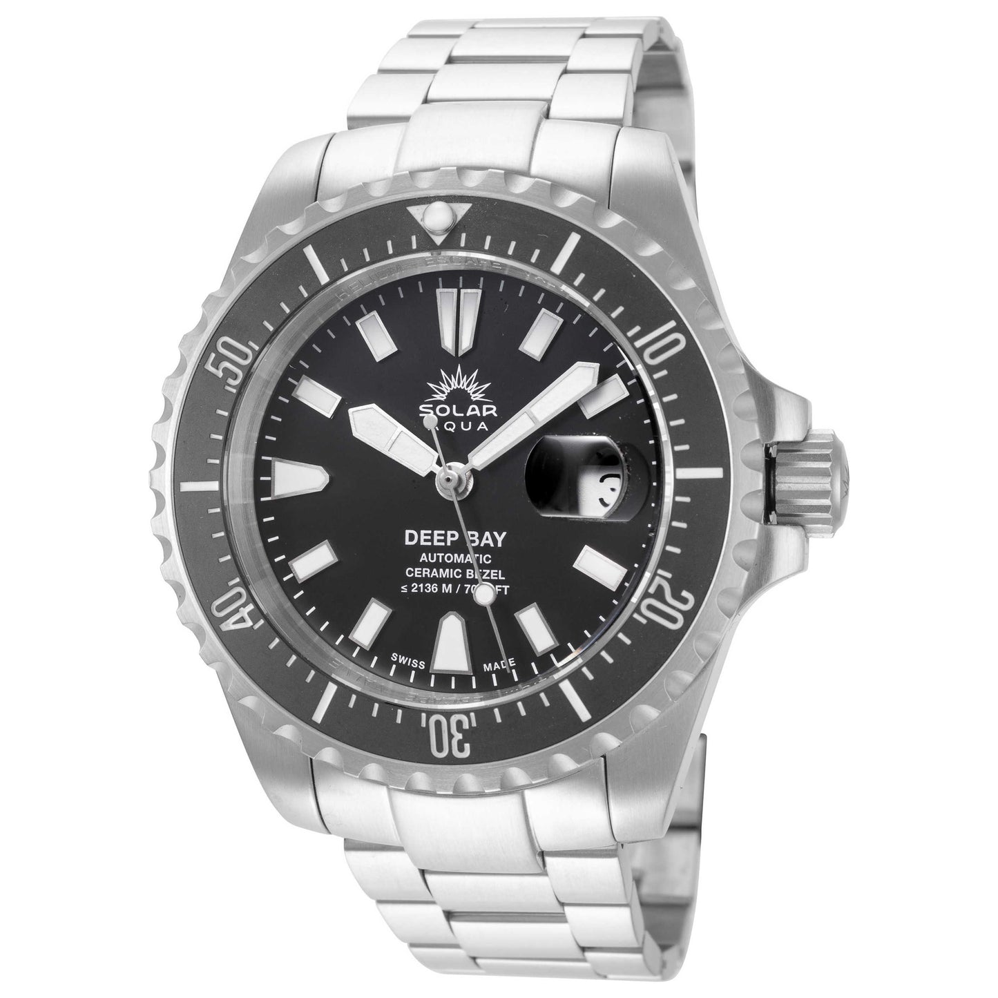 Front view of Solar Aqua Deep Bay Men's Automatic Watch SA0030.0024-1