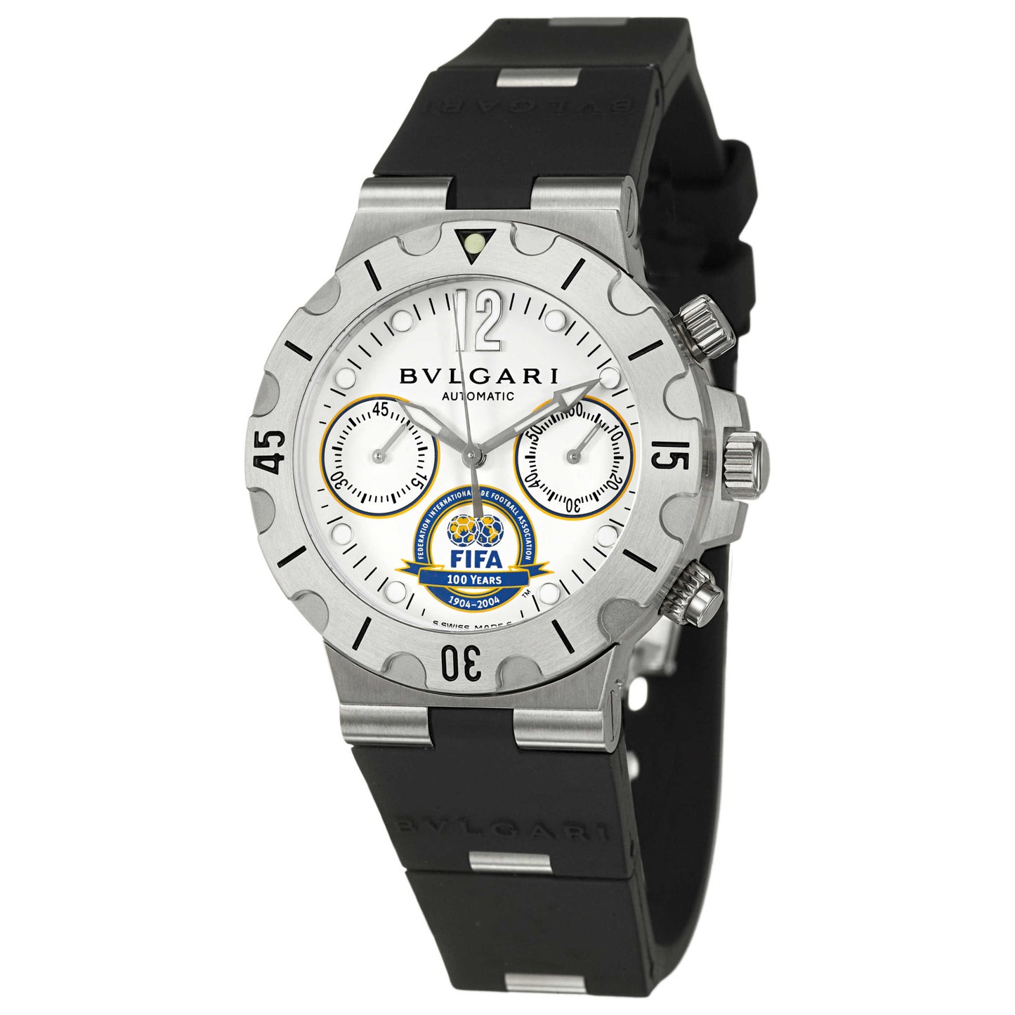 Front view of Bulgari Diagono Professional Men's Automatic Watch SC38WSV-SLN-FIFA