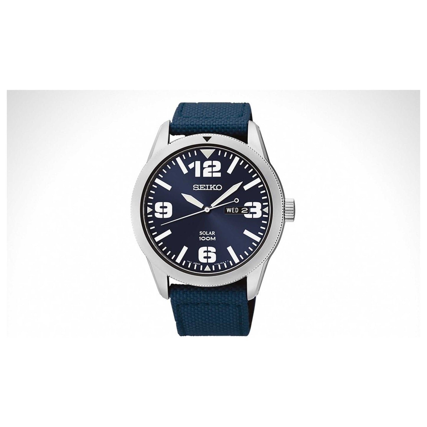 Front view of Seiko Solar Men's Quartz Watch SE-SNE329