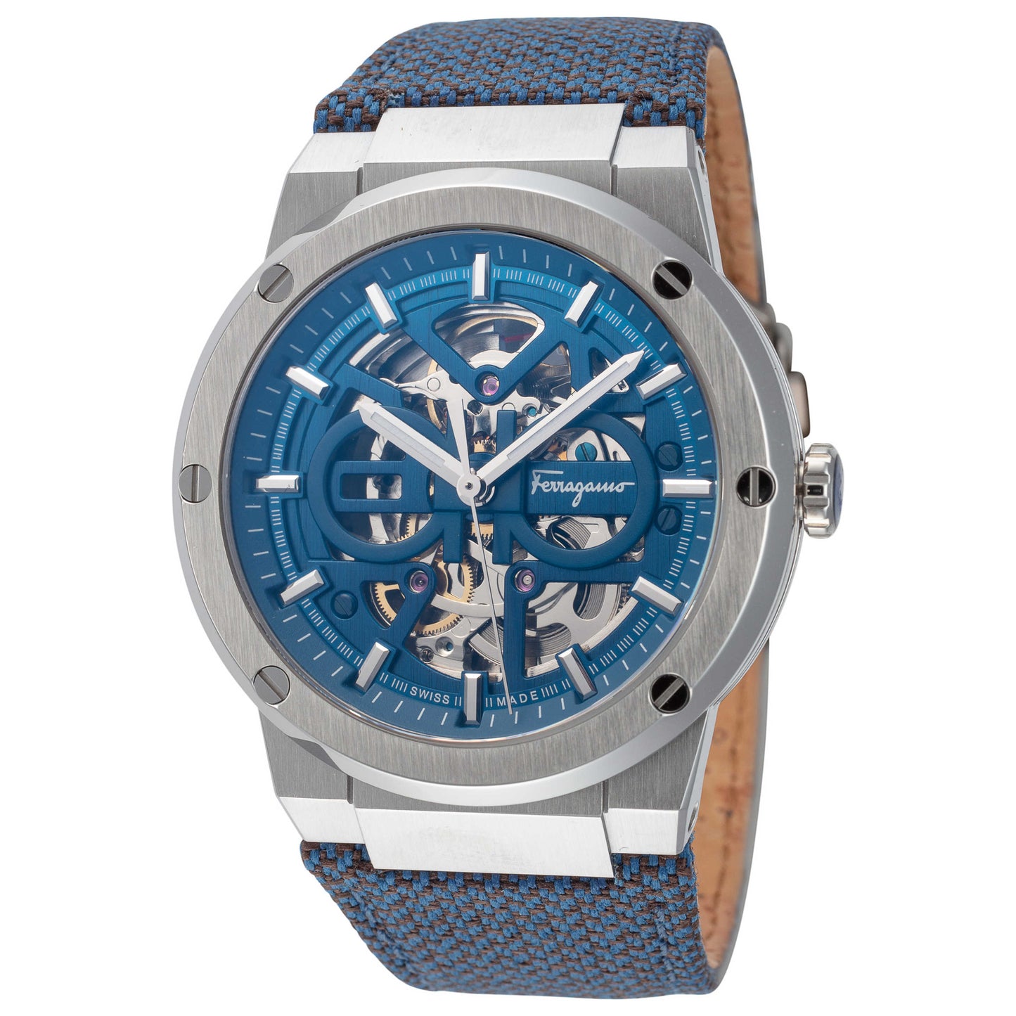 Front view of Ferragamo F-80 Men's Automatic Watch SFCX00622
