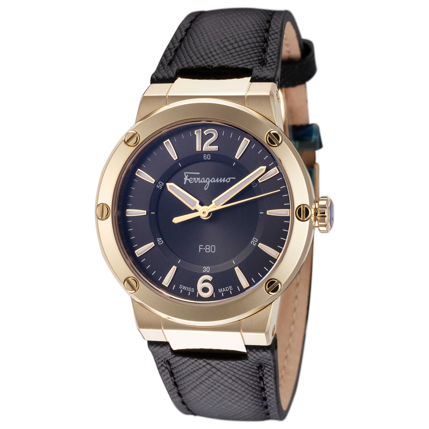 Front view of Ferragamo F-80 Motion Women's Quartz Watch SFHX00120