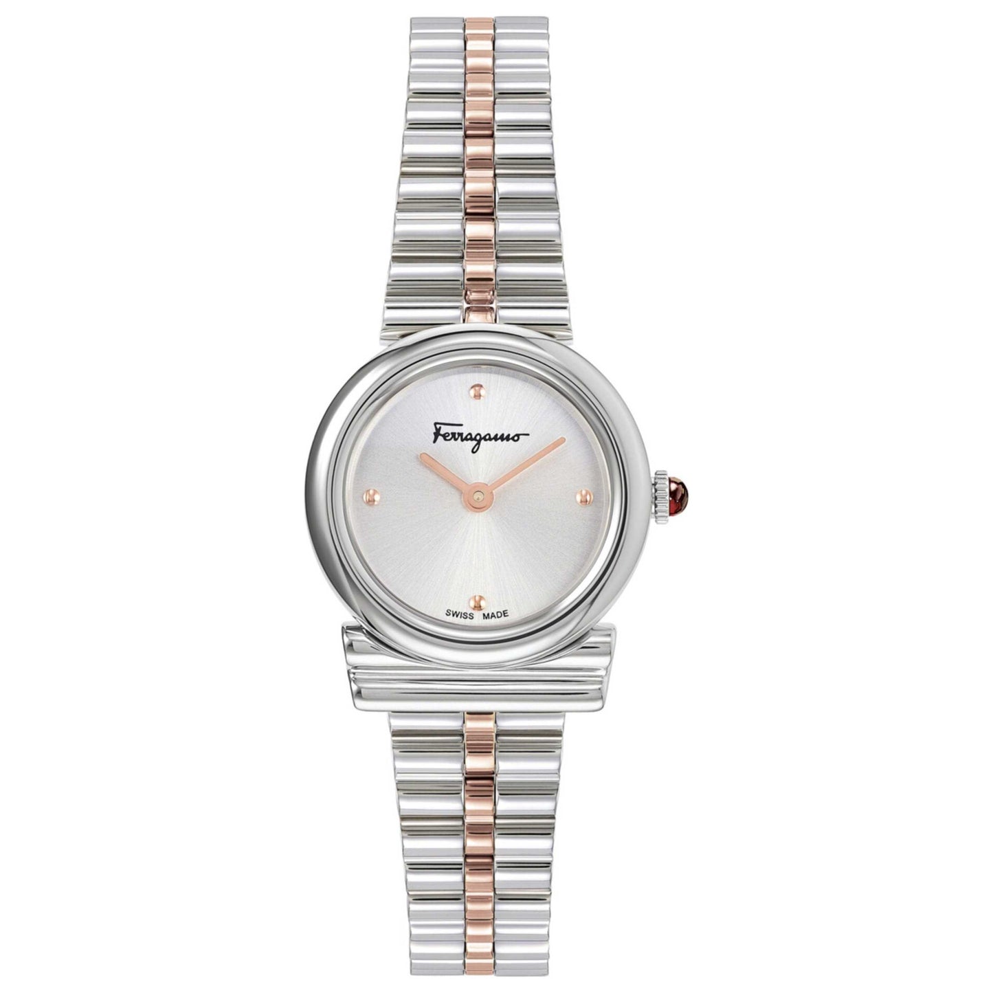 Front view of Ferragamo Gancini Horizontal Women's Quartz Watch SFMC00221