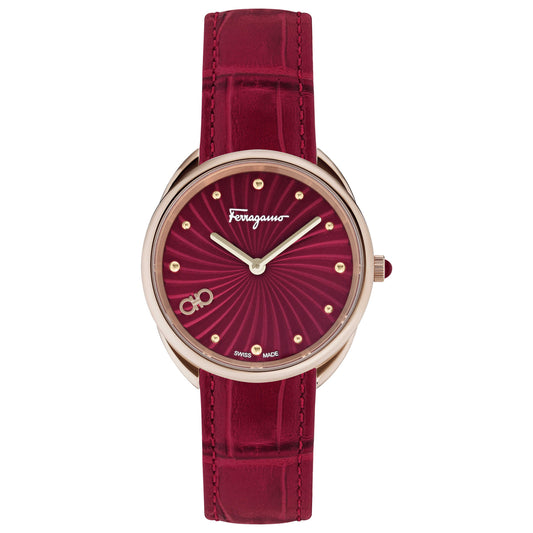 Front view of Ferragamo Cuir Women's Quartz Watch SFYN01122