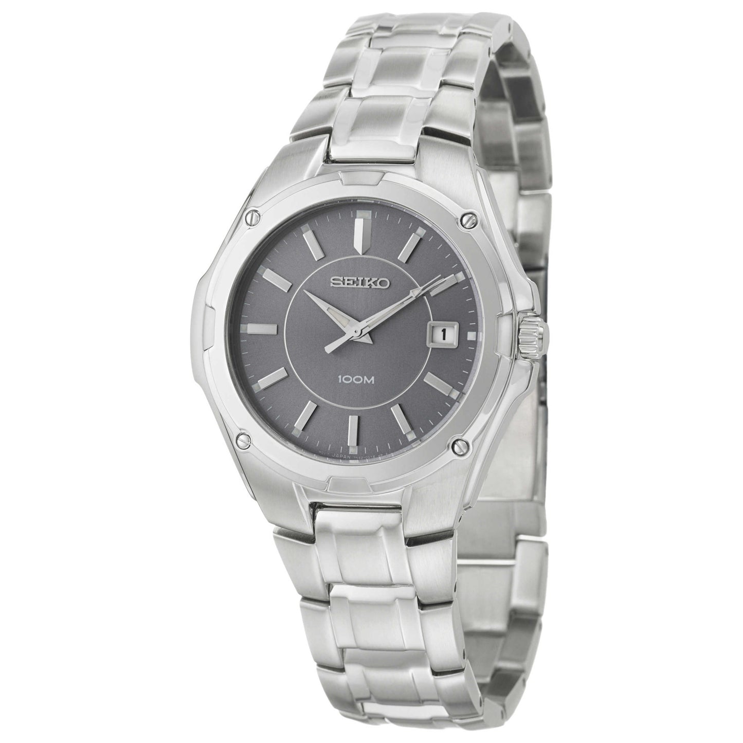 Front view of Seiko Bracelet Men's Quartz Watch SGEE59