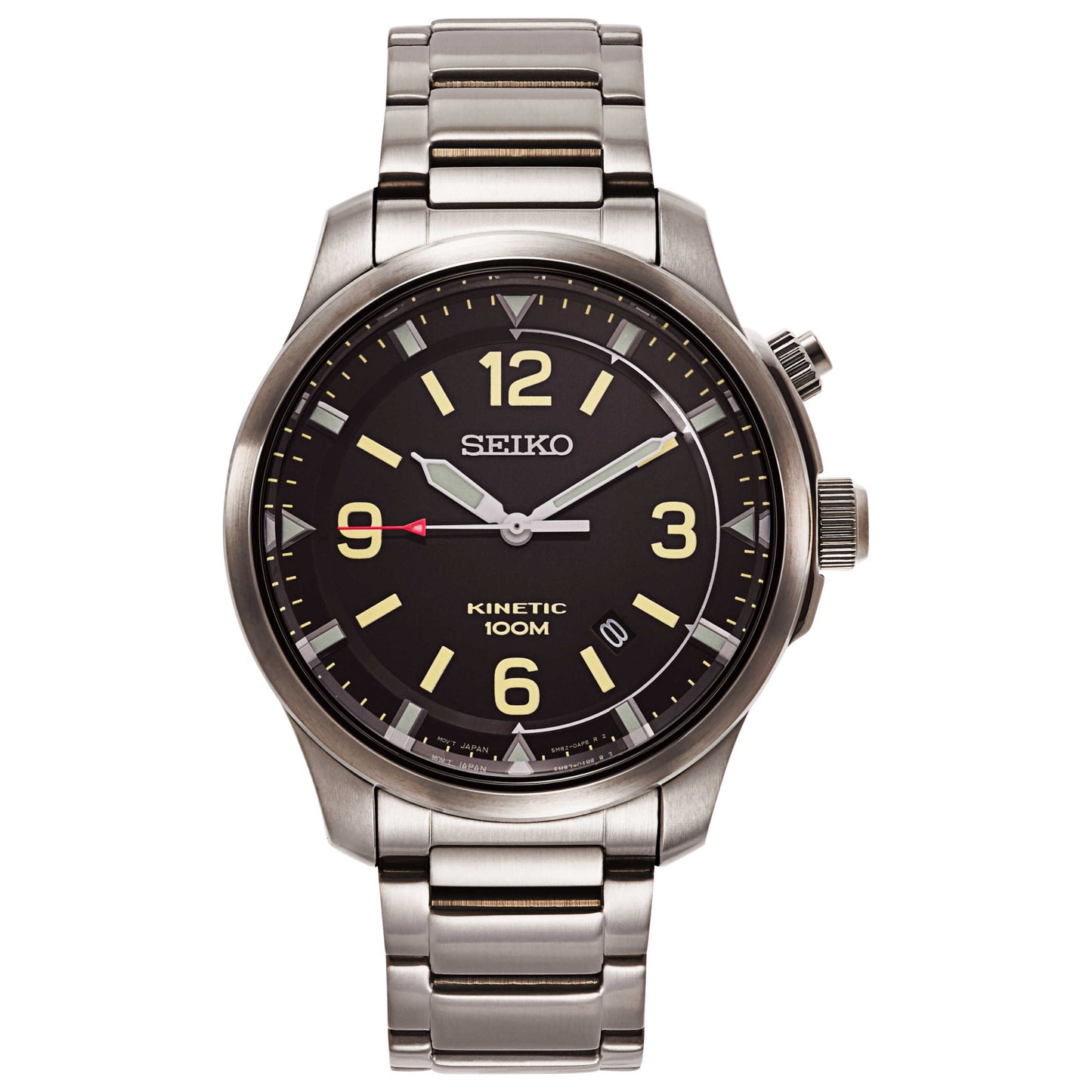 Front view of Seiko Core Men's Kinetic Powered/Autoquartz Watch SKA707