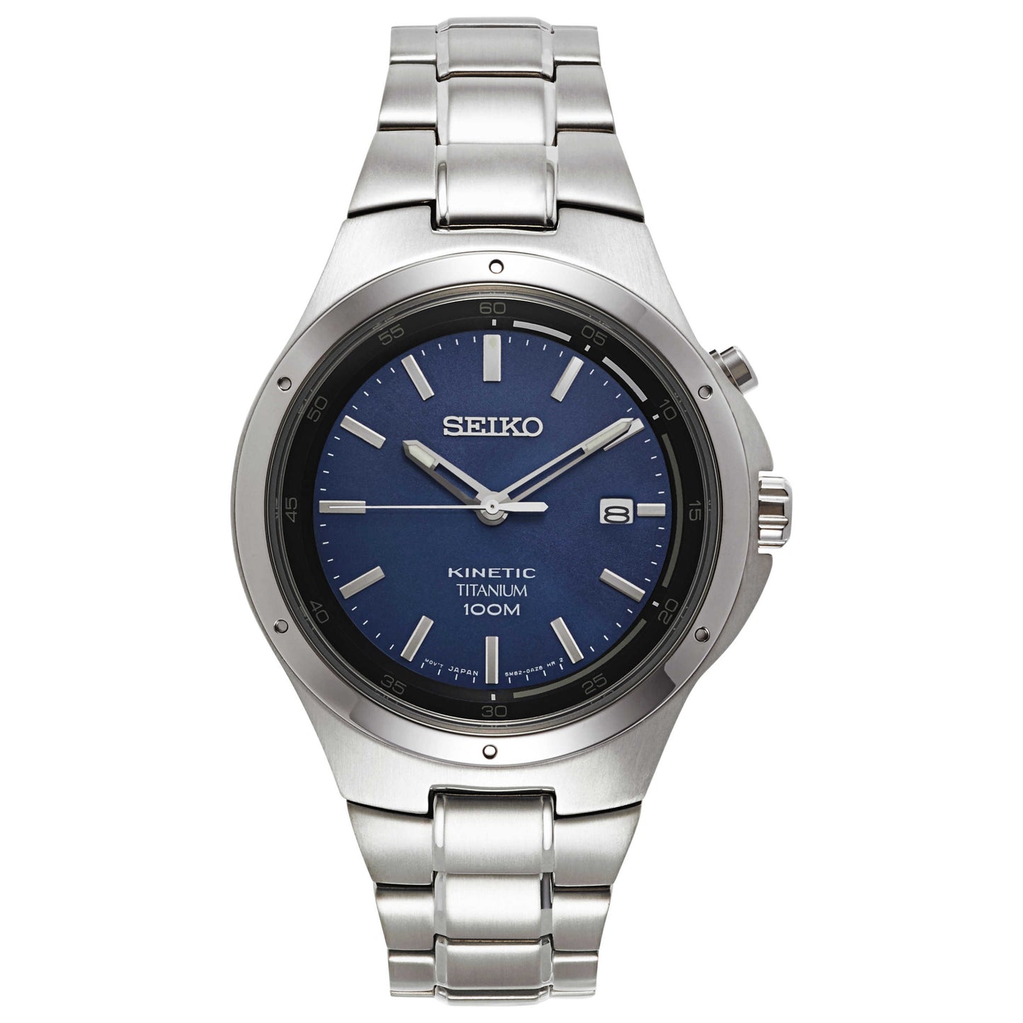 Front view of Seiko Core Men's Kinetic Powered/Autoquartz Watch SKA729