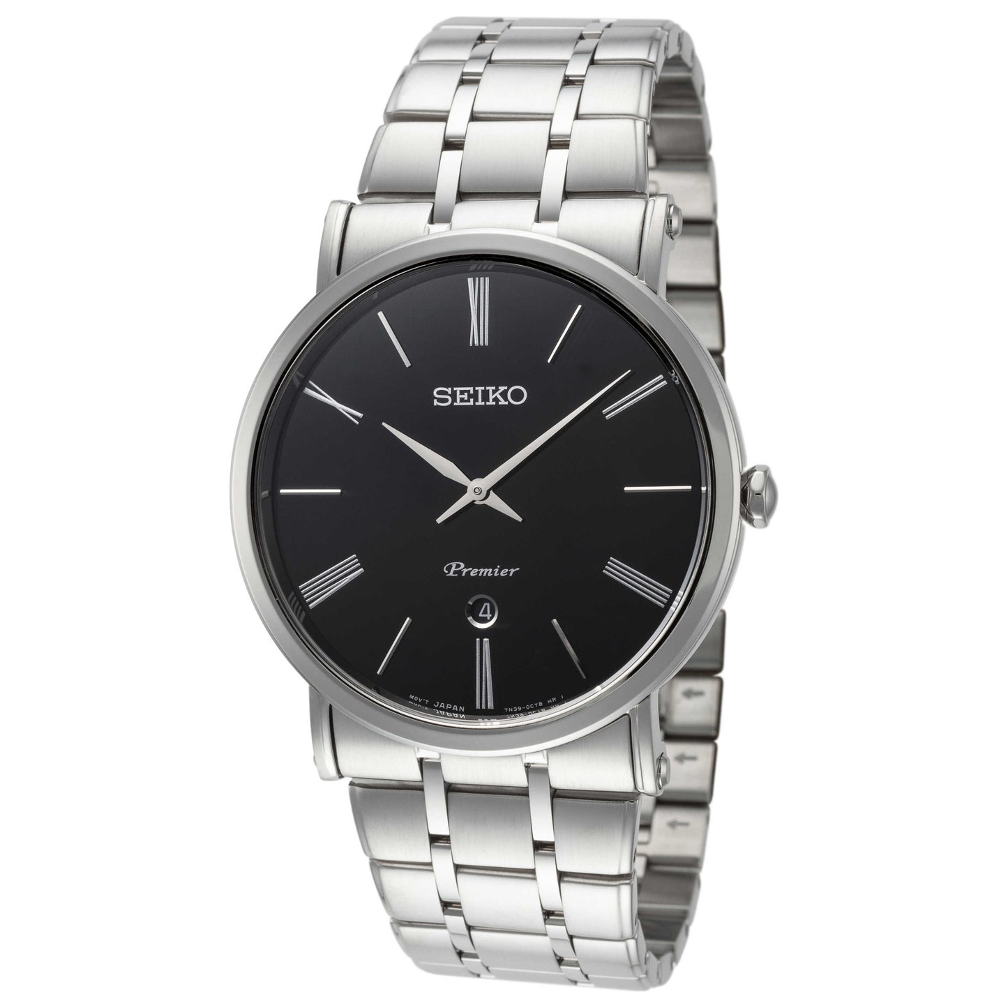 Front view of Seiko Premier Men's Quartz Watch SKP393P1