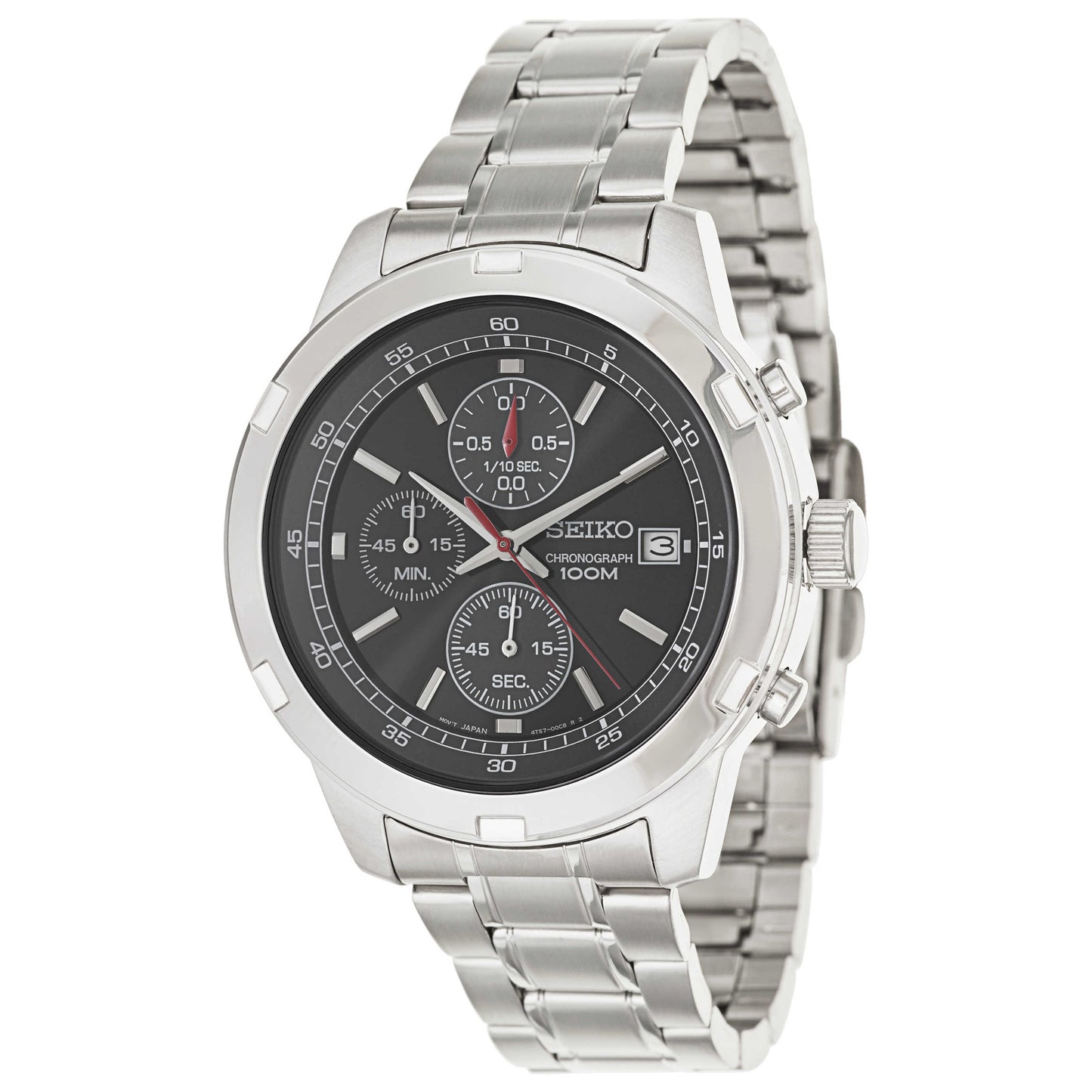 Front view of Seiko Chronograph Men's Japanese Quartz (Battery-Powered) Watch SKS421