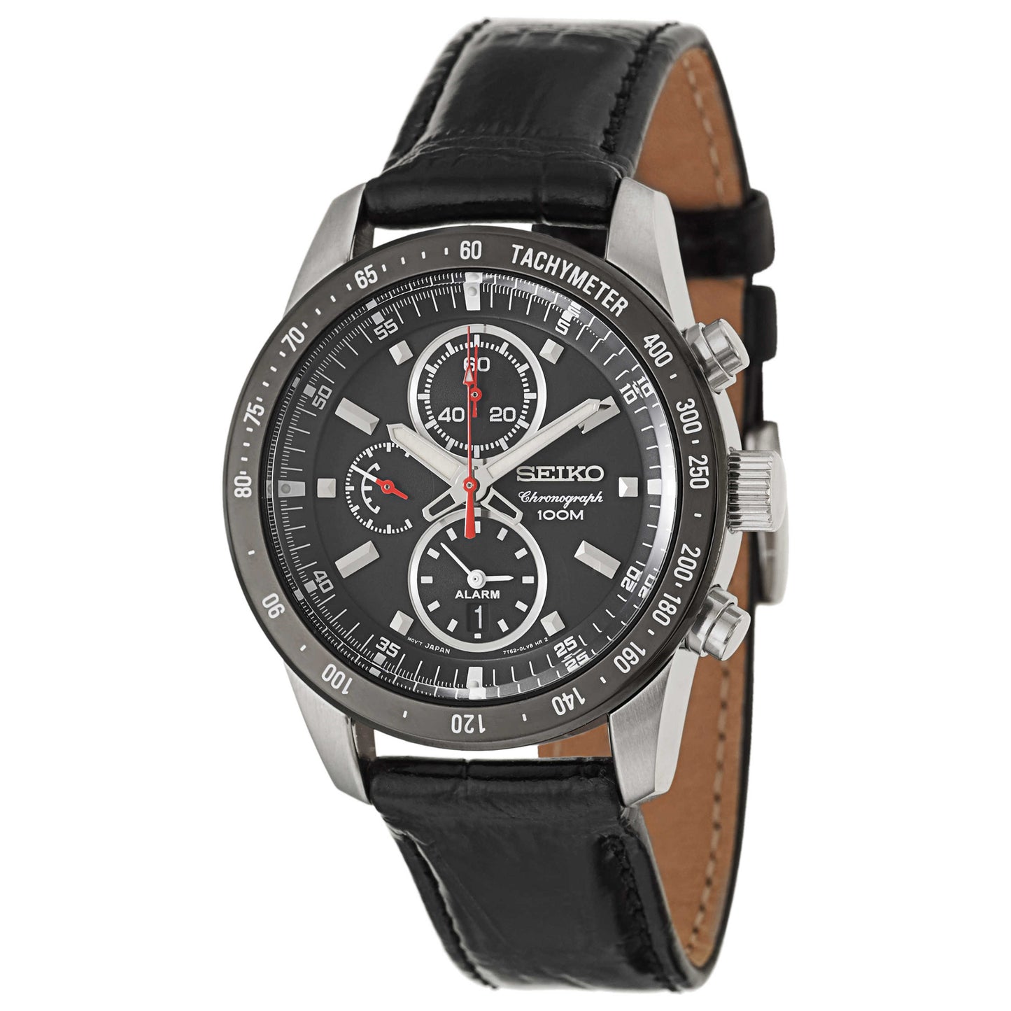 Front view of Seiko Chronograph Men's Japanese Quartz (Battery-Powered) Watch SNAE35P1