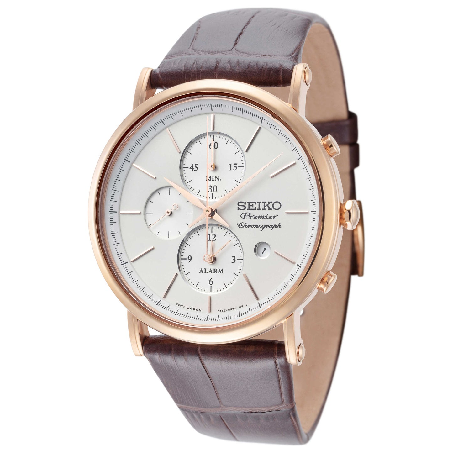 Front view of Seiko Premier Men's Quartz Watch SNAF82P1