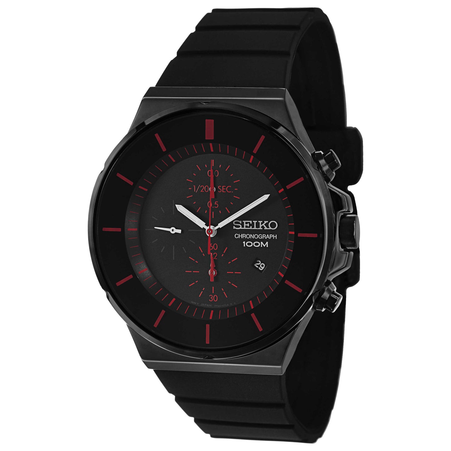 Front view of Seiko Chronograph Men's Japanese Quartz (Battery-Powered) Watch SNDD61