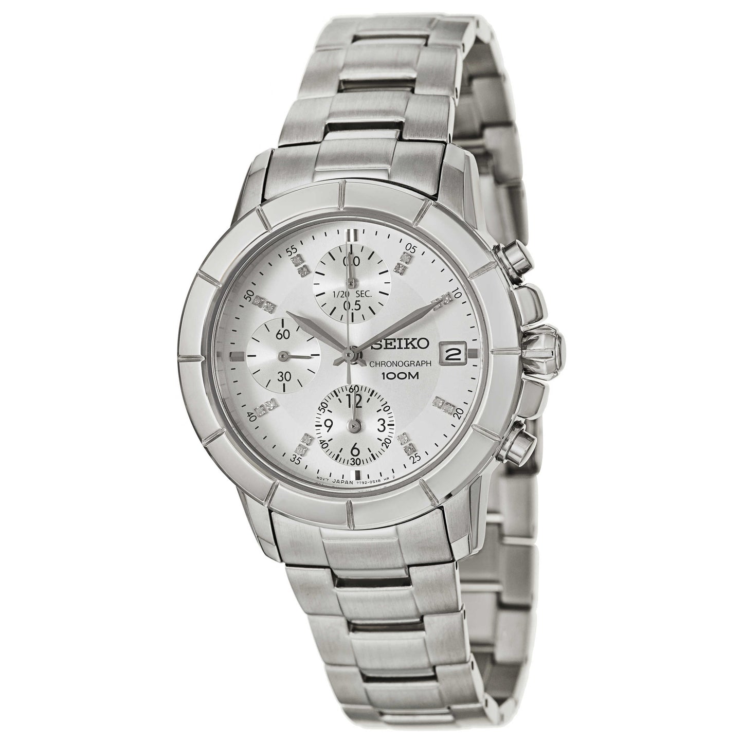 Front view of Seiko Chronograph Women's Japanese Quartz (Battery-Powered) Watch SNDY27P1