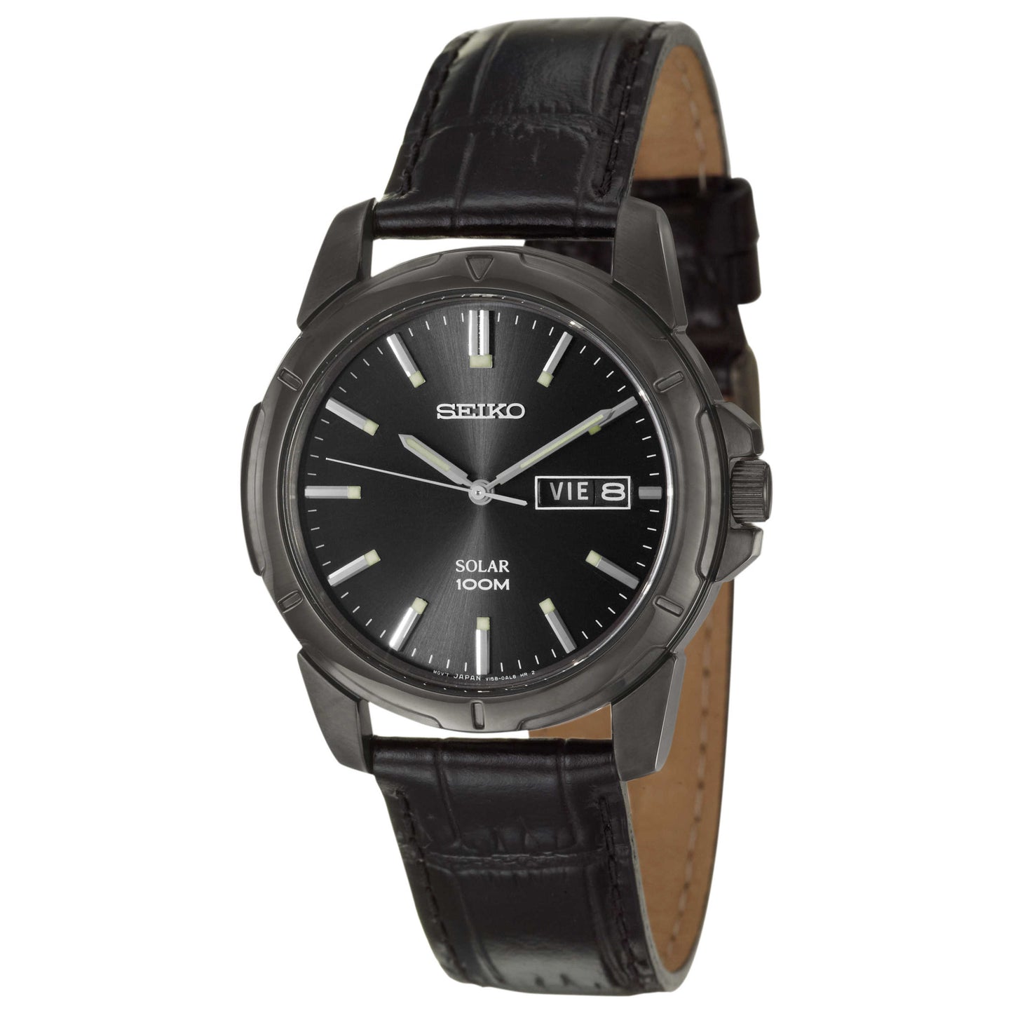 Front view of Seiko Solar Men's Solar Powered Quartz Watch SNE097