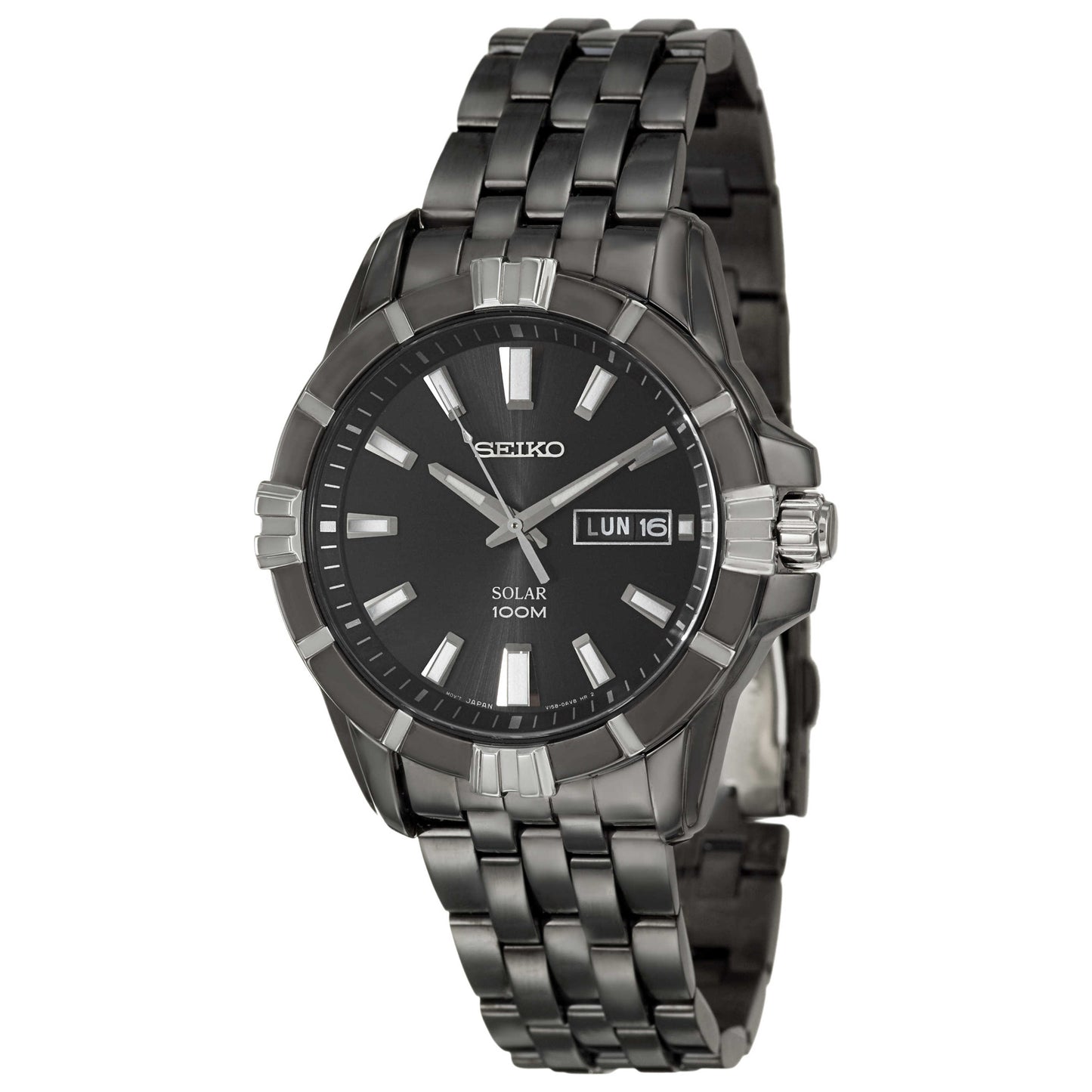 Front view of Seiko Solar Men's Solar Powered Quartz Watch SNE177