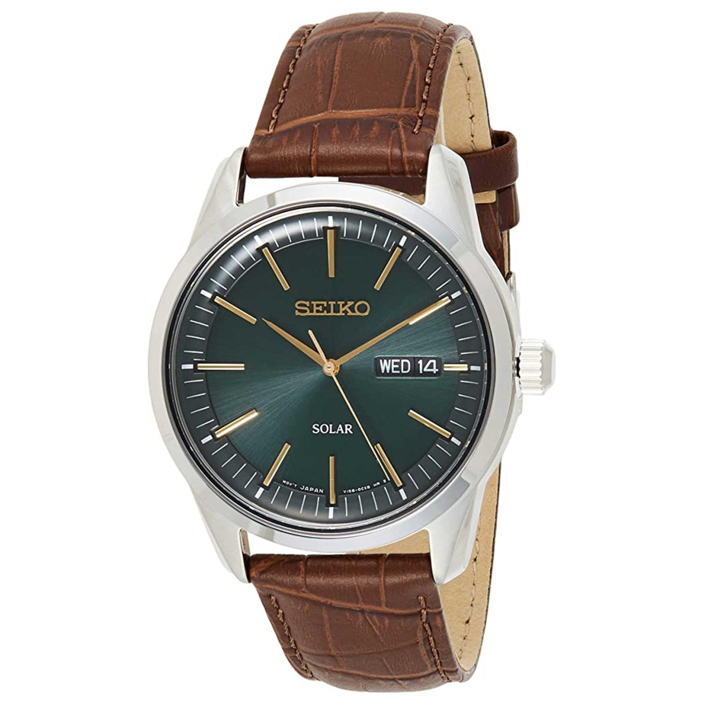 Front view of Seiko Classic Men's Solar Watch SNE529P1