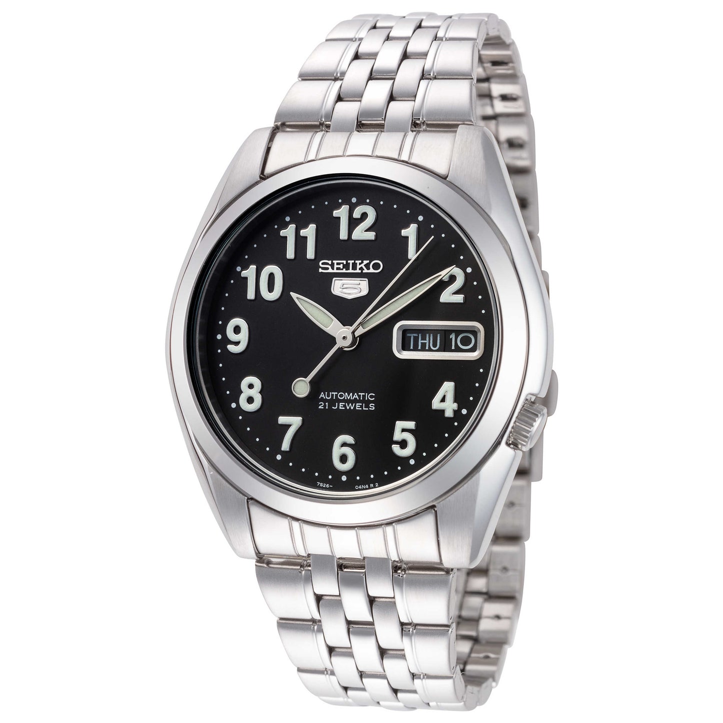 Front view of Seiko Series 5 Men's Automatic Watch SNK381
