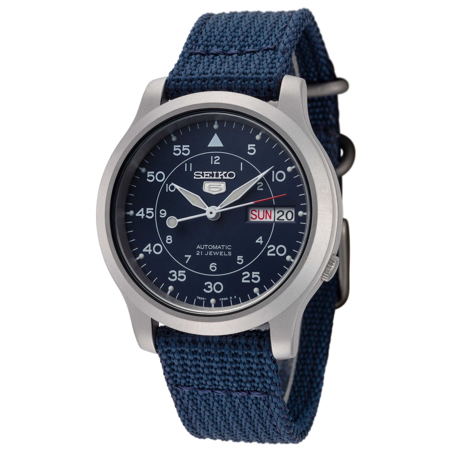 Front view of Seiko Series 5 Military Men's Automatic Watch SNK807K2