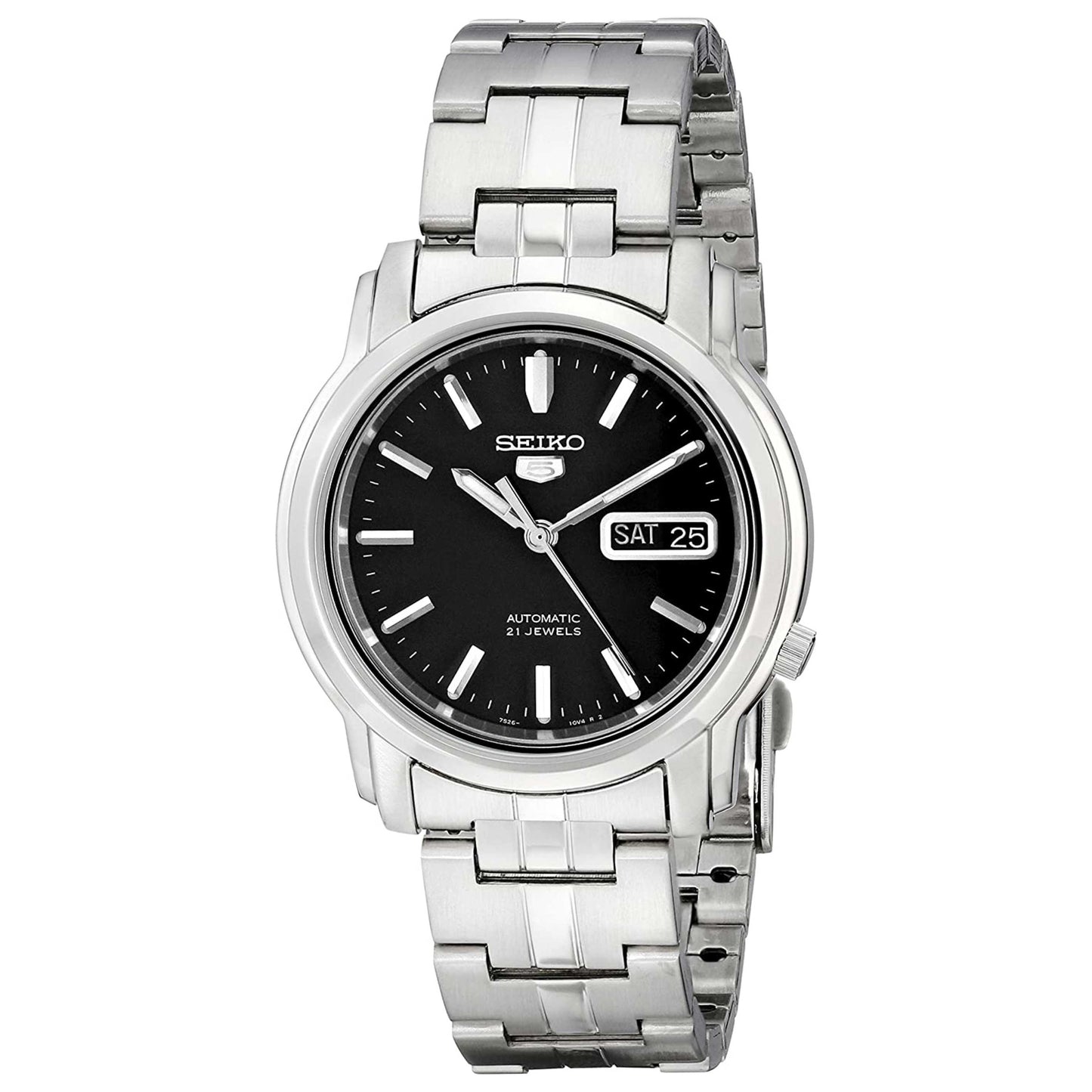 Front view of Seiko Series 5 Men's Automatic Watch SNKK71K1
